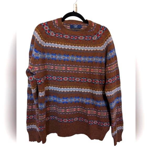J.Crew Factory fair Isle wool sweater sz L - Picture 1 of 5